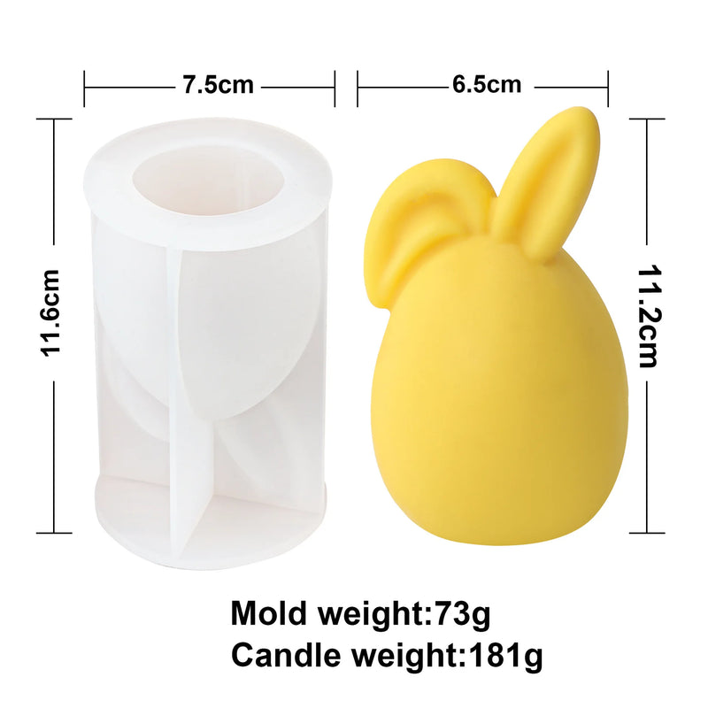 Easter Egg Bunny Silicone Candle Mold 3D Faceless Rabbit Head Aroma Soap Plaster Resin Mould Candle Making Supplies Home Decor