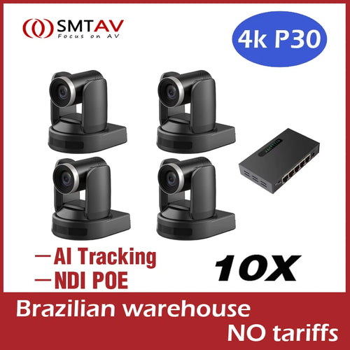 The Broadcast Quad | 4K NDI PTZ Camera 4-Pack with 10X Optical Zoom