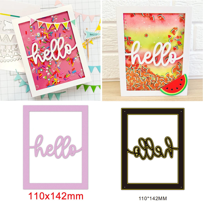 Stacking Shadow Happy Birthday/Happy Easter Metal Cutting Dies Sentiments Words Die Cut For DIY Scrarpbooking Paper Cards Making