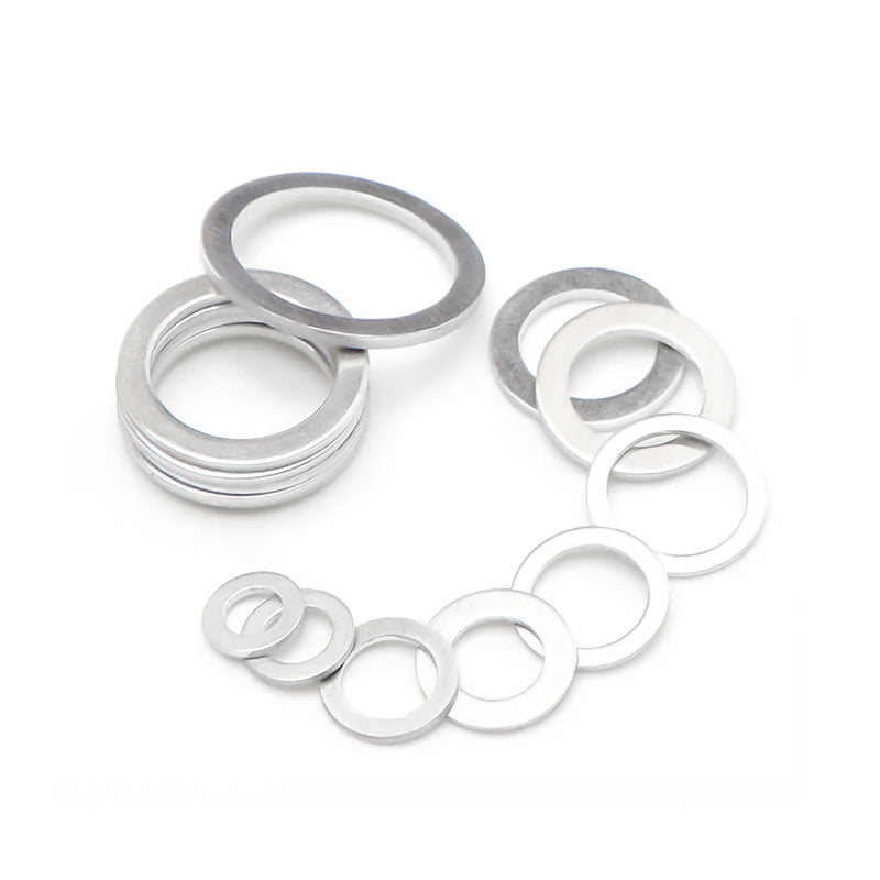 20pcs M6-M26 Aluminum Washers Gasket Flat Metal Washer Gasket Plug Oil Sealing Rings Gaskets Fastener 10x14x1mm