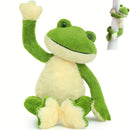 Giant Green Frog Plush Toy, Soft Polyester Stuffed Animal, Large Cuddly Frog Plushie, Kawaii Plushy Froggy, for ToddlersGirls