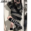 Gestreifter Kontrastpullover Damen Langarm Strickpullover Koreanische Mode Streetwear Pullover Herbst Neuer Freizeitpullover