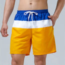 Trendy Color Block Pattern 3d Print Men Women Swim Trunks Quick Dry Drawstring Beach Shorts Men's Pants Swimwear Beach Short