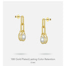 ENFASHION Link Chain Pearl Drop Earrings For Women Gold Color Geometric Dangle Earings Fashion Jewelry Dropshippping E191142