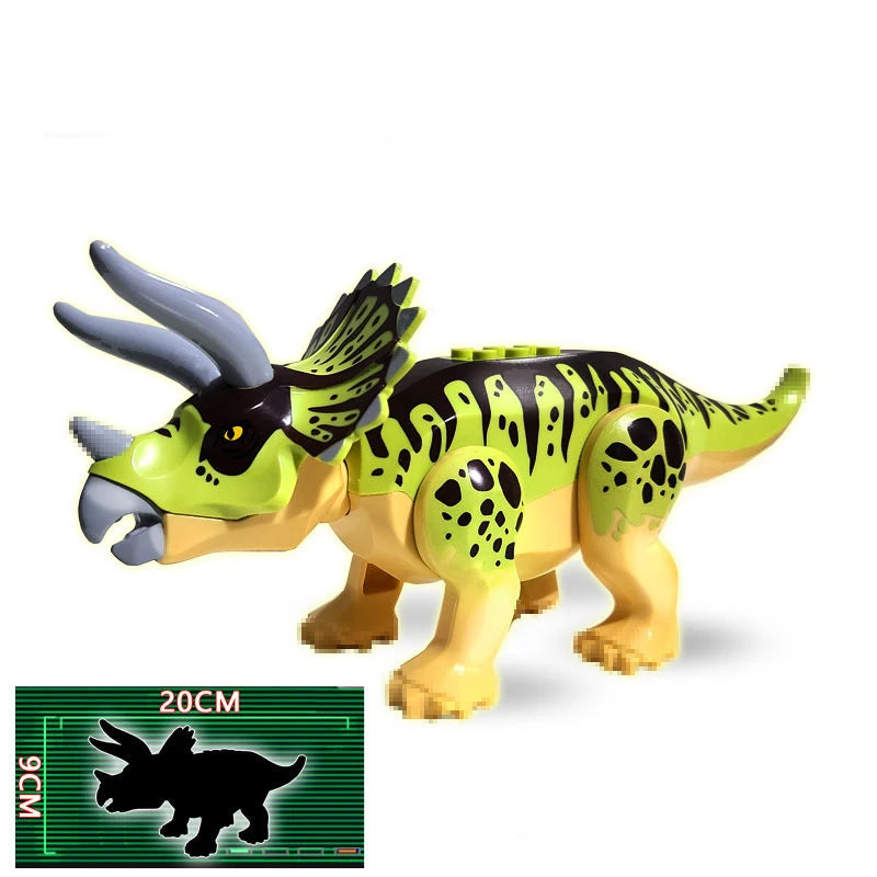 Jurassic Dinosaur Park Dinos World Building Blocks Animals Tyrannosaurus Rex Indominus I-Rex Blue Figures Triceratops Toys