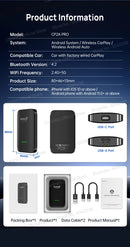 CarlinKit 4.0 Pro Android TV Box Wireless Android Auto & CarPlay Wireless Adapter Auto Connect for Video Smart Ai Box CP2A Pro
