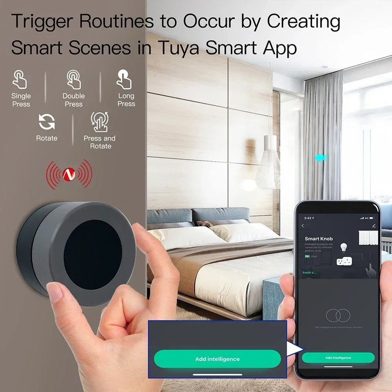 MOES Tuya ZigBee Smart Knob Switch Wireless Scene Switch Button Controller Battery Powered Automation Scenario Smart Life App