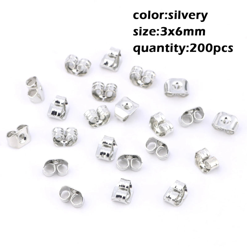 Stainless Steel Round Ball Post Earrings Stud Loops Earring Hooks Earplug  Fit Women DIY Earring Jewelry Making Christmas Craft