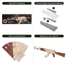 Robotime Rokr Automatic Rifle AK47 3D Wooden Gun Funny DIY Building Block Toys for Kids Adults Justice Guard Wooden PuzzleLQ901