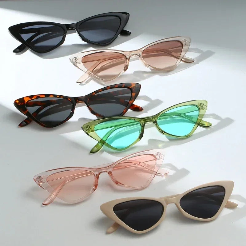Fashion Women's Luxury Cat Eye Sunglasses Triangle Vintage Design UV400 Sun Glasses Unisex Classic Small Outdoor Goggle Shades