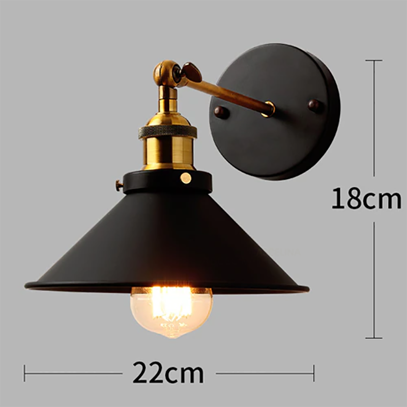 Retro LED Wall Lamp Minimalist Cage Black Lampshade Iron Light For Living Room Dining Room Bedroom Study Indoor Lighting Fixture