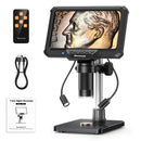 7inch Digital Microscope 1200X Magnification for Coin PCB Circuit Repair 16MP HD Soldering Microscope with Lights, PC View
