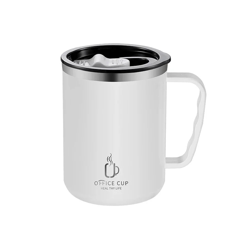 304 Stainless Steel Coffee Cup Mug with Lid Insulated Coffee Mug Double Wall Coffee Tumbler with Handle Heat-resistant Drinkware