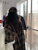 Basisjacken Damen Langarm Locker Kariert Klassisch Zart Studenten Freizeit Oberbekleidung Herbst Neuheiten Vintage Mode Schick