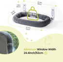 Mewoofun Foldable Cat Window Perch with 4 Strong Suction Cups Cordless Cat Window Hammock Removable Soft Cover White Brown Green