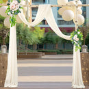 2pcs Sage Green Wedding Arch Chiffon Sheer Drapes ,Wedding Arch Drapes Sheer Backdrop Curtain for Wedding Ceremony Party Decor