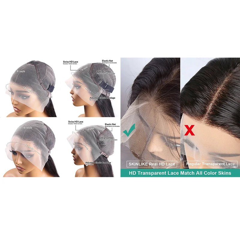 Body Wave 13x4 Lace Front Wig 13x6 HD Lace Frontal Wigs Human Hair For Women Pre Plucked 40 Inch Lace Front Wigs Cheap on Sale