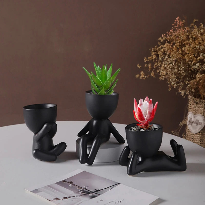 Nordic Modern Ceramic Figurines Succulent Flower Pots Creative Green Plants Potted Plants Home Tabletop Crafts And Ornaments