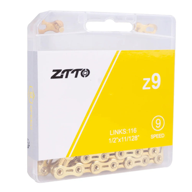 ZTTO 9 Speed Bicycle Chains 116 Links 9S MTB Mountain Road Bike Chain With Magic Missing Link Connecter 9speed 21s