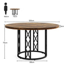 Tribesigns Round Dining Table for 4 People, 47" Modern Kitchen Table with Wood Grain Surface & Metal Base, Rustic Round Table