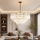 The Amber Orbit | Tiered Glass Chandelier with E14 Sockets