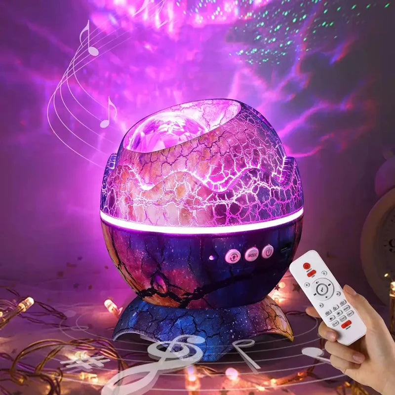 Dinosaur Eggshell Galaxy Projector Starry Sky Night Light Bluetooth Speaker Cute Game Room Decoration Children's Gift LED Nebula