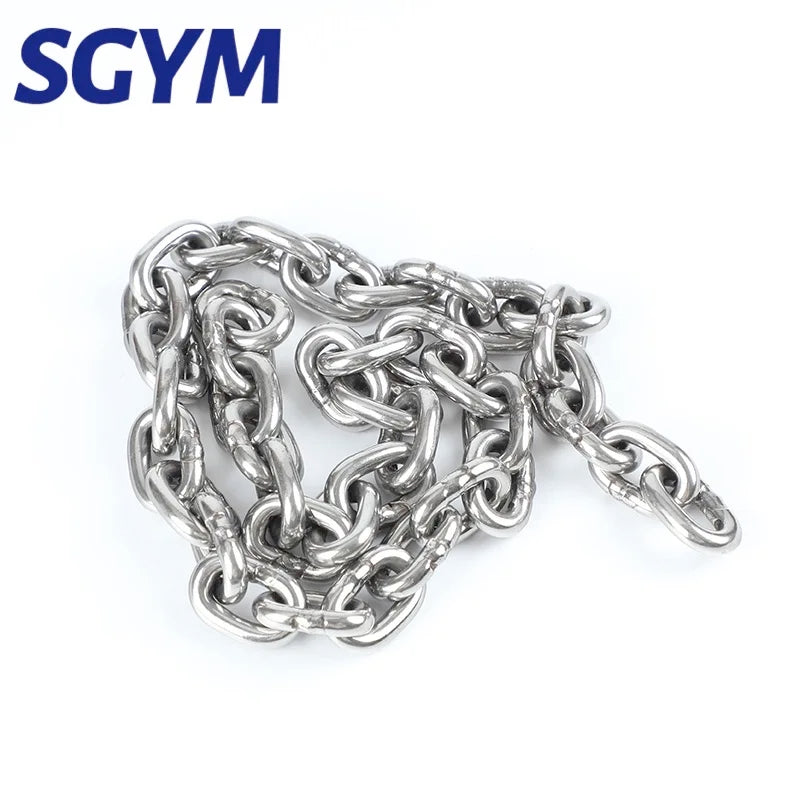 304 Stainless Steel Chain 3/3.5/4/5/6/8/10mm Diameter Hanging Chain Gourd Lifting Heavy Duty Welded Binding Chain Kirin Whip