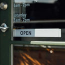The Storefront | Aluminum Open Closed Slide Door Sign for Business
