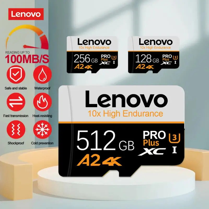 Lenovo 2TB Micro TF SD Card 1TB High Speed Memory Card 512GB 256GB Flash Class 10 SD Card 128GB TF Flash Card For Phone Drone