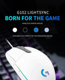 Logitech G102 Gaming Mouse 8000 DPI HERO Sensor 20M Click Durability RGB Lighting for Competitive Esports Daily Play G102  Mouse
