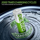 Delgeo AA Rechargeable lithium Battery 1.5V with Charging Case 3600mWh Large Capacity Compatiable for Camera, Gamepad, GPS, Toys