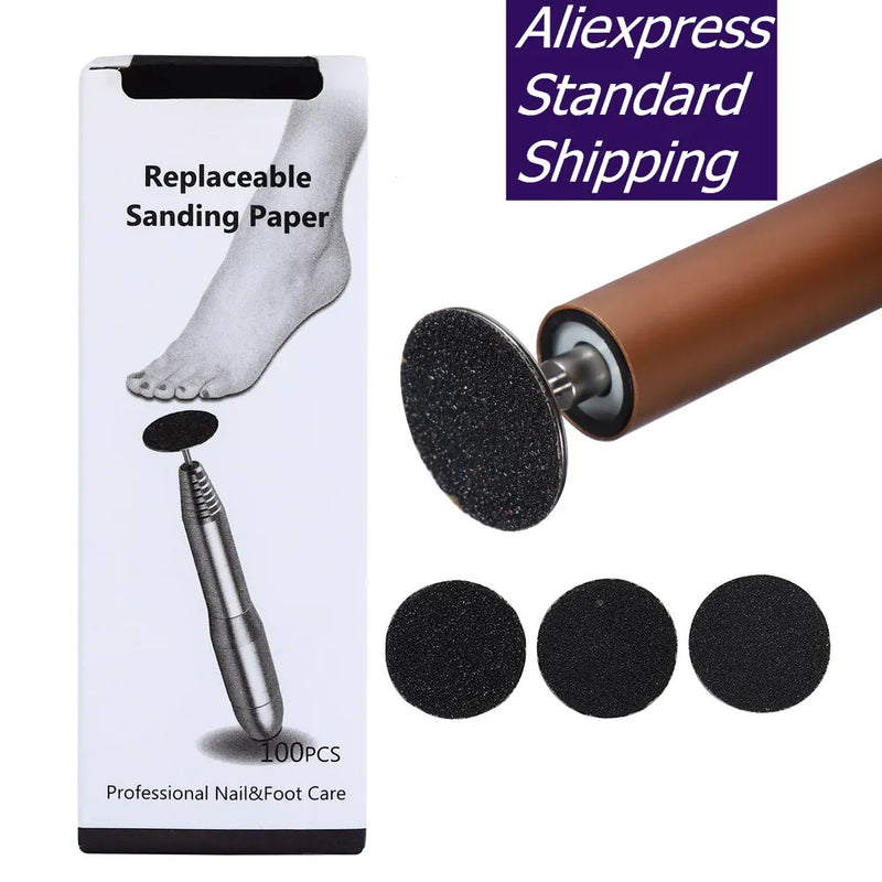 Replaceable Sandpaper Disc Cuticle Callus Remove Tool For Electric Foot File Callus Hard Remove Dead Skin Pedicure Tool