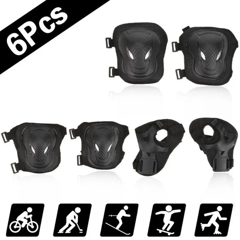 Women Men Elbow Wrist Knee Pads Protective Gear Set Skate Roller Cycling Bike