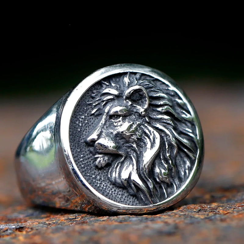 2023 New Fashion 316L Stainless Steel lion head Ring Punk Cool Gothic Women Men Unisex Serpent animal Jewelry free shipping