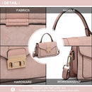 Miss Lulu WOMEN'S shoulder bag Medium Faux Leather & Suede Vintage Flap Crossbody Bag Oval Metal Ornate