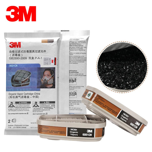 3M Gasmaskenfilter 6001 Staub organische Gase chemische Farbe Harz kompatibel mit Gesichtsmasken 6200 7502 6800 Industriemaske