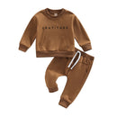 Toddler Kids Unisex 2 Piece Clothing Set Cute Graphic Print Crew Neck Sweatshirt Comfy Elastic Waist Jogger Pants Outfit