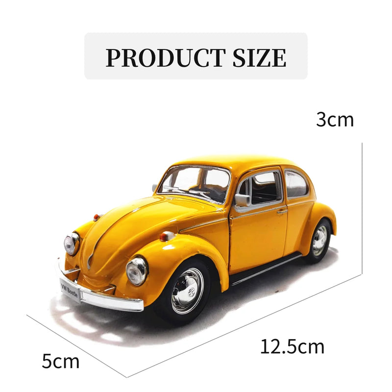 1/36 Scale Volkswagen Beetle 1967 T1 Car Model Replica Diecast Collection Vehicle Interior Decor Ornament Xmas Gift Kid Boy Toy