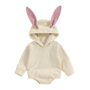 The Bunny Mile | Corduroy Hooded Bunny-Ear Romper for Babies