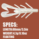 B&U 5pcs 88mm Craw Baits Floating Shrimp Softbait Soft Lure Wobbler Bass Artificial FishingTackle Artificial Pesca