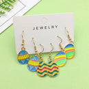 3 Pairs/Set Alloy Enamel Easter Egg Cute Cartoon Rabbit Design Earrings - Perfect Holiday Jewelry Gift
