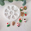 Mirosie Christmas Fondant Cake Dry Pace Silicone Mold Diy Santa Claus Snowman Elk Bell Chocolate Mold Baking Accessories
