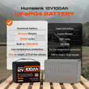 Humsienk LiFePO4 Battery Pack 12V 100Ah 100A BMS Home Energy Storage / Outdoor Power Supply Lithium Iron Phosphate Battery