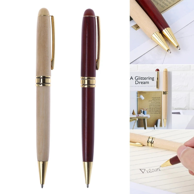 Handmade Twist Wood Ballpoint Pen School Student Stationary Office Writing Tool