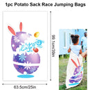 Easter Outdoor Party Games for Family Bunny Potato Sack Race Jumping Bags Kids Easter Egg Spoon Race Eggs Hunt Games Party Favor