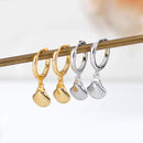 Vintage gold earring 925 sterling Silver Ear Needle Shell/Conch/Starfish Pendant Hoop Earrings for women Fashion Wedding Jewelry