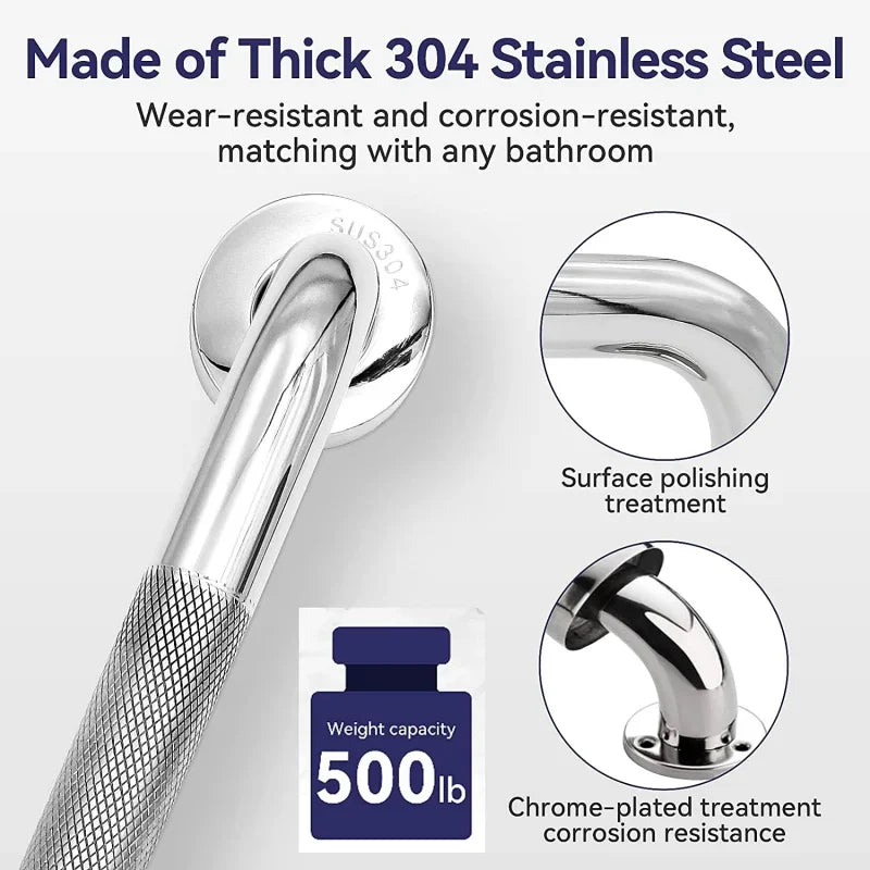 Handrail Grab Bar Stainless Steel 300/400/500Mm Anti Slip Shower Safety Support Handle Towel Rack Bathroom Tub Toilet