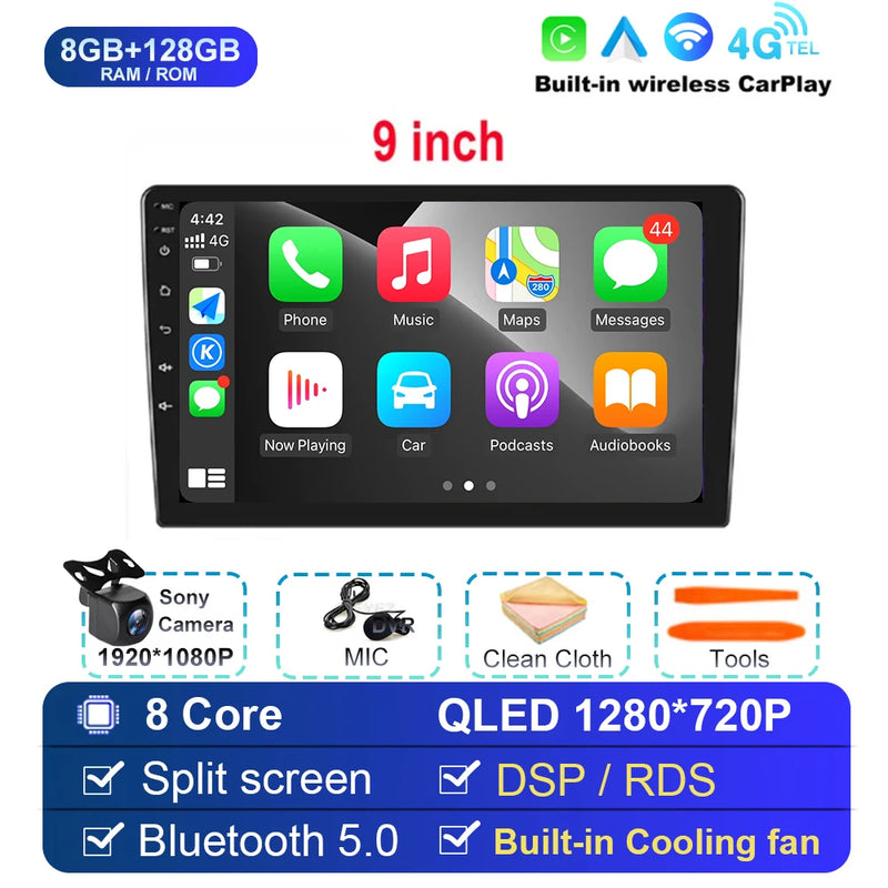 Android 14 For Univers Car Radio 2 Din Apple Carplay Automotive Multimedia Player GPS Android Auto IPS Screen RDS DSP Car Stereo