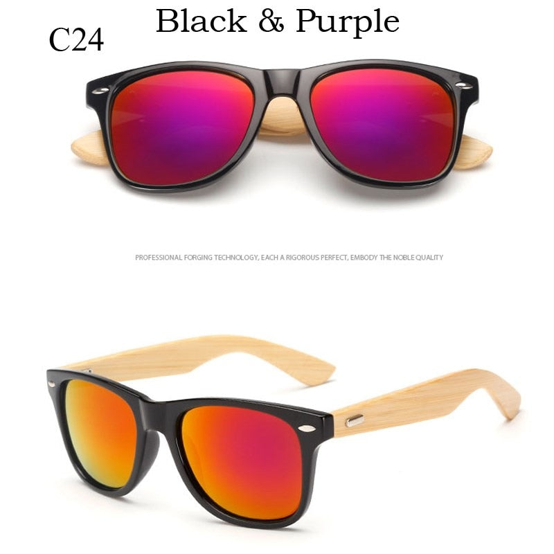 Wood Sunglasses Men Women Square Bamboo Women for Women Men Mirror Sun Glasses Oversize Retro De Sol Masculino Handmade