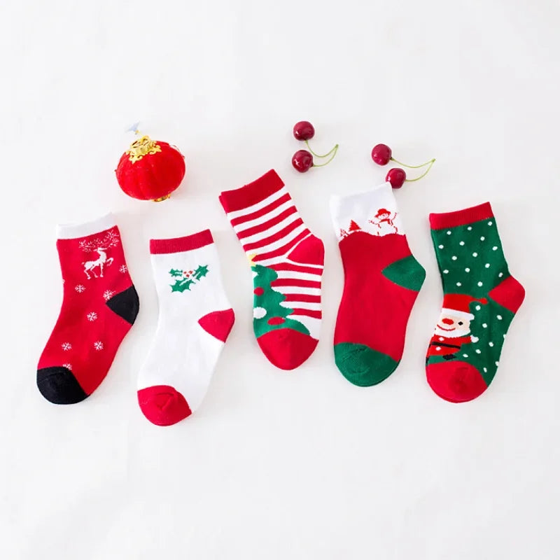 2022 Children's Christmas Socks Autumn and Winter New Christmas Tree Snowman Santa Claus Socks Kids Tube Socks Baby Socks